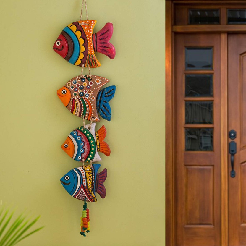Sohibe Hanging Fish ,Garden Decorative Wall Hanging Balcony Decoration (Length-24 inch)(Multicolor)