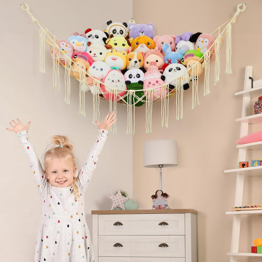 ARZOO HANDICRAFT Wall Hanging Kids Toys Hanging Net by macrame(White)