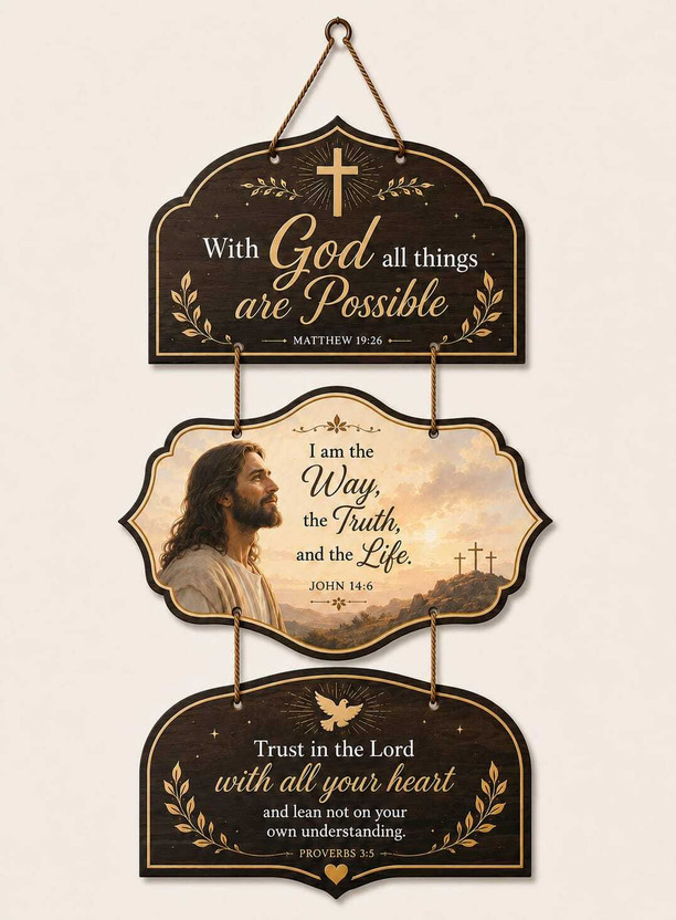 Dhimahi Dhimahi Enterprises Christian Bible Verse Wall Decoration, Home Decor Cafe, Hotel, gift item(12 inch X 9 inch, Multicolor) - Flipkart Deal