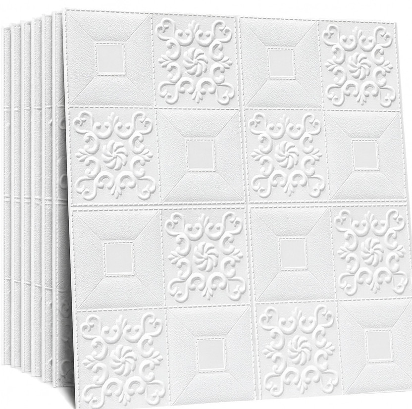 Diseno Decorative White, Blue Wallpaper (70 cm x 70 cm) Pack Of 1(70 cm X 70 cm, Blue)