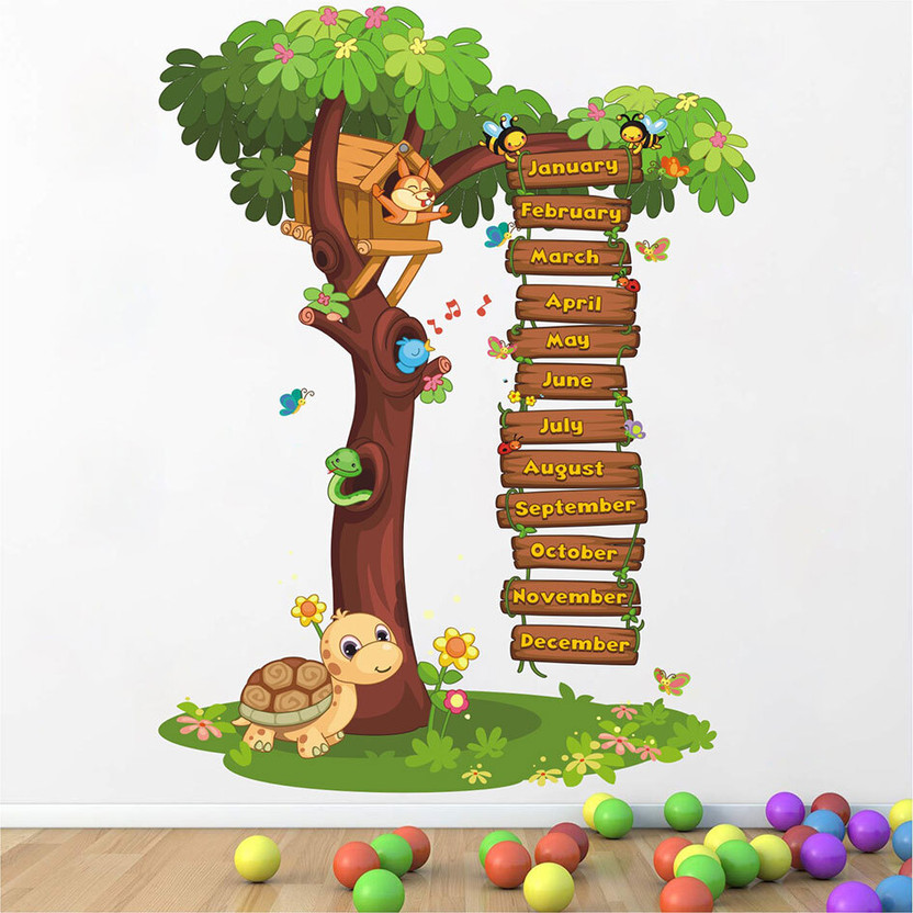 WALLPIK Fun - Play - Months - Of Year - School - Kids - Learning - Wallsticker - WP326(Multicolor)