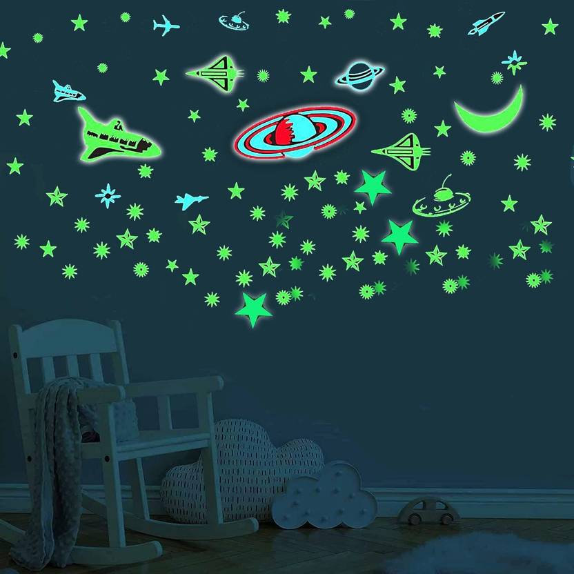 Pleasure Treasure Galaxy of Stars Radium Glow in The Dark Wall Stickers