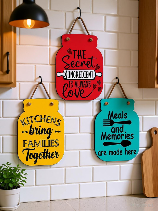 Suveharts Wall Hanging Decorative Items|Home Decor|Jr11 Pack of 3(30 cm X 19 cm, Red)