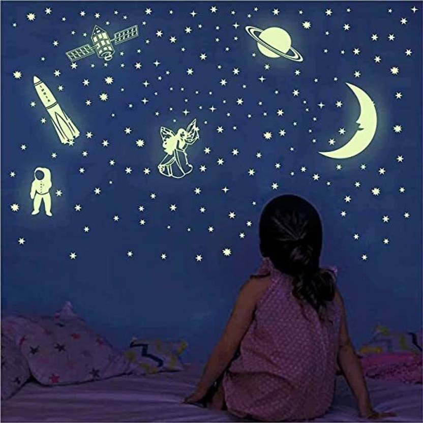 aarcode Night Glowing Stickers Radium Stickers for Bedroom/ Kid's Room