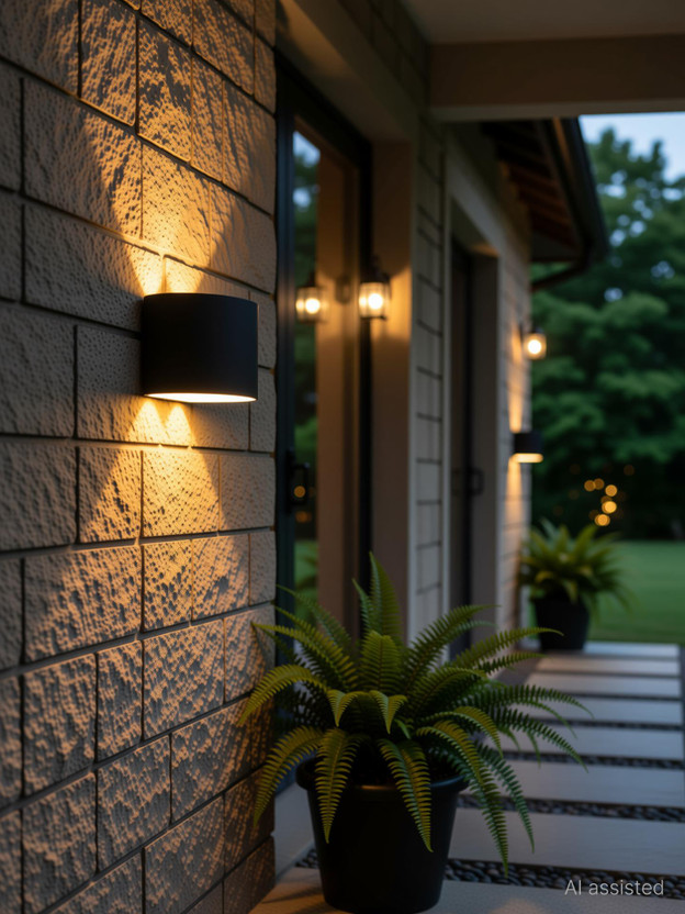 YOGABACA LED Outdoor Waterproof IP65 Exterior interior Wall Step Up Down Light Fixture Lamp Post Light Outdoor Lamp(Black)