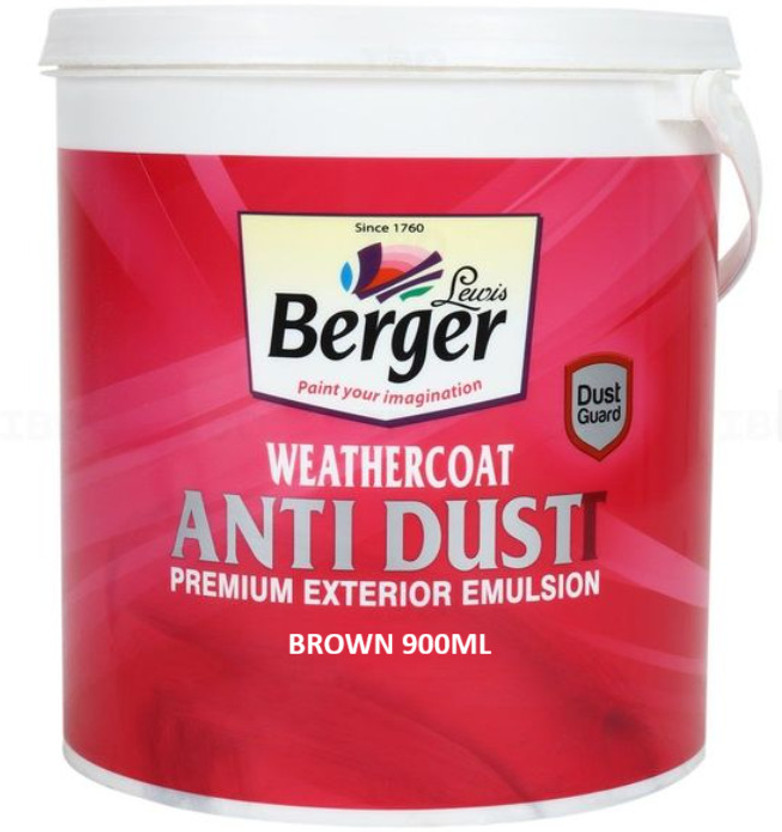 Berger Berger Weathercoat Anti Dustt - Dustproof & Weatherproof Exterior Brown Emulsion Wall Paint(900 ml) - Flipkart Deal