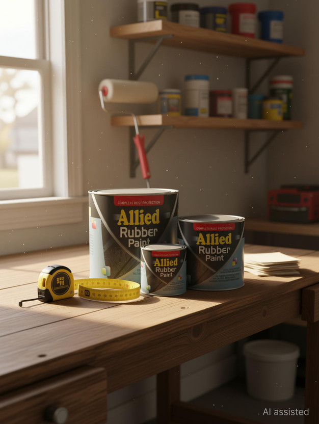 Magic Paints Allied Ultimate Rubber Paint with Complete Rust Protection Durable & Waterproof Coating BLACK Enamel Wall Paint(4 L)
