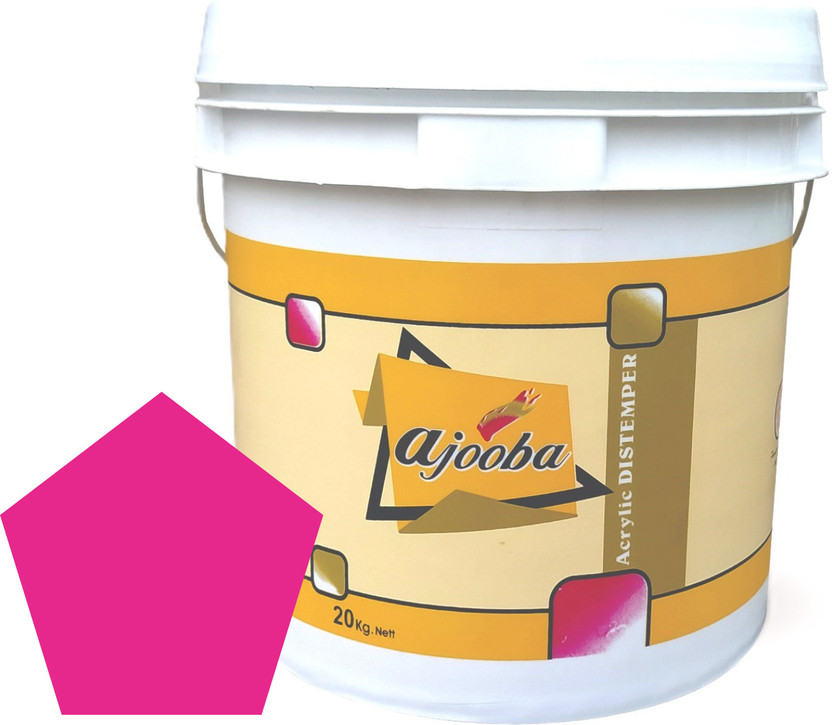 Ajooba Premium Acrylic Distemper Smooth Matte Finish Applied on Interior Cement Plaster ,Ceilings, Asbestos Sheets, Concrete as a Top Coat Finish MAGENTA Distemper Wall Paint(5 L)