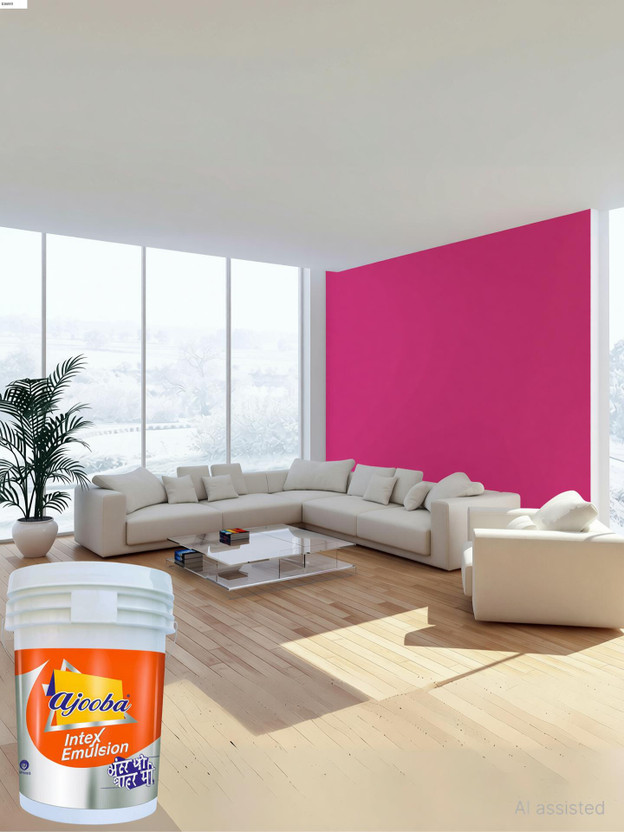 Ajooba Intex Premium Quality Emulsion Paint for Interior & Exterior| High Sheen| |Good Coverage|Anti Fading & Anti Algal|Low Dirt Pickup|UV Resistant|(Gulabi) Emulsion Wall Paint(4 L)