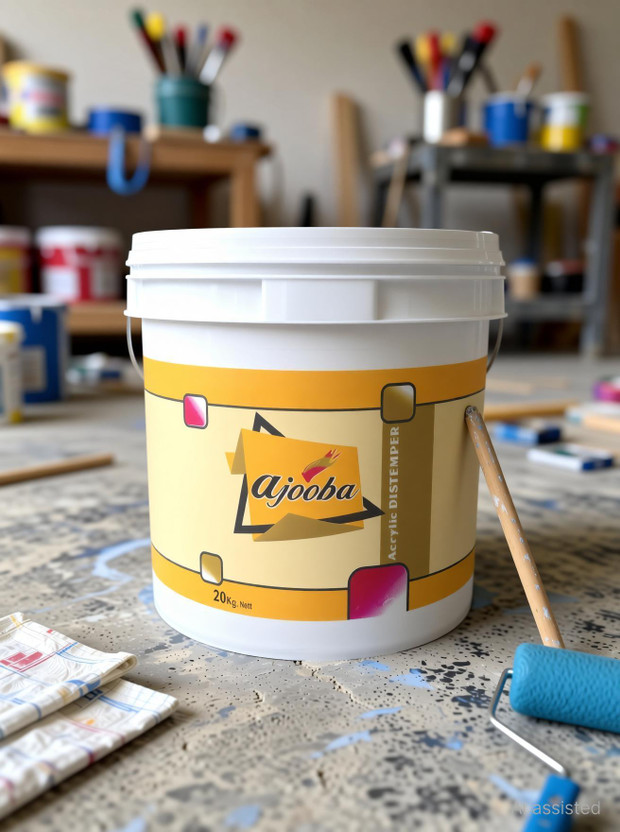 Ajooba Premium Acrylic Distemper Smooth Matte Finish Applied on Interior Cement Plaster Electric Blue Distemper Wall Paint(400 ml)