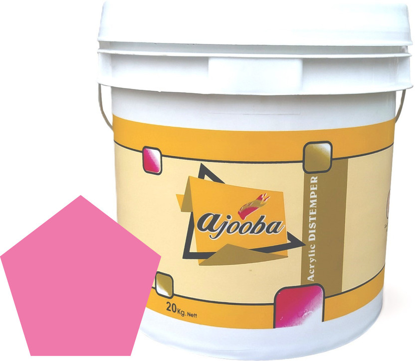 Ajooba Premium Acrylic Distemper Smooth Matte Finish Applied on Interior Cement Plaster Gulabi Distemper Wall Paint(1 L)