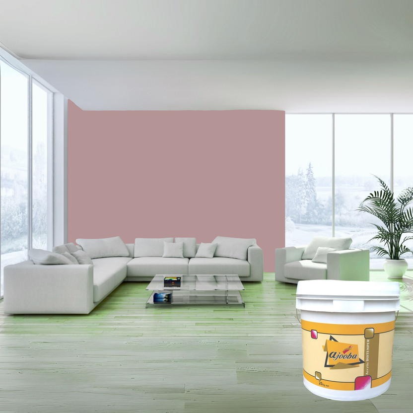 Ajooba Premium Acrylic Distemper Smooth Matte Finish Applied on Interior Cement Plaster ,Ceilings, Asbestos Sheets, Concrete as a Top Coat Finish MERRIE PINK Distemper Wall Paint(2 L)