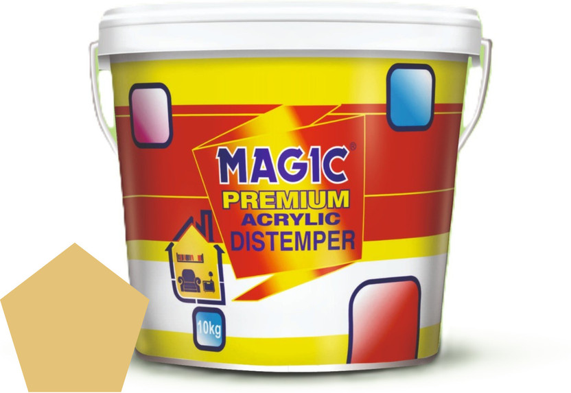 Ajooba Premium Acrylic Distemper Smooth Matte Finish Applied on Interior Cement Plaster ,Ceilings, Asbestos Sheets, Concrete as a Top Coat Finish IVORY Distemper Wall Paint(1 L)