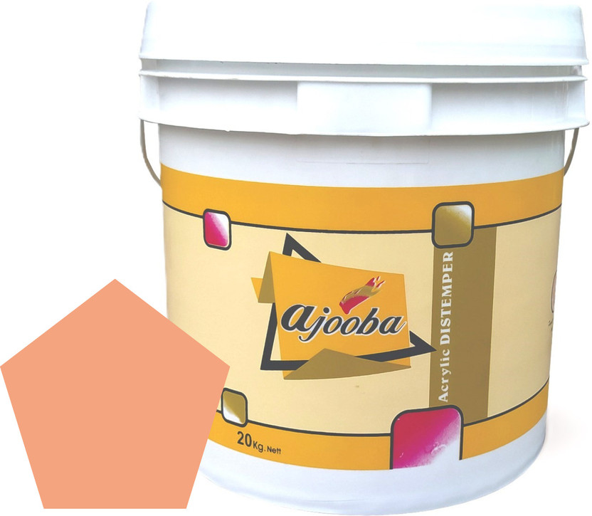 Ajooba Premium Acrylic Distemper Smooth Matte Finish Applied on Interior Cement Plaster ,Ceilings, Asbestos Sheets, Concrete as a Top Coat Finish TANGO Distemper Wall Paint(1 L)