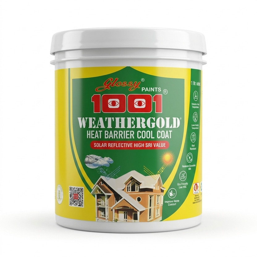 Weathergold Heat Barrier A Cool Roof Coating/Heat Reflective Paint White Functional Wall Paint(1 L)