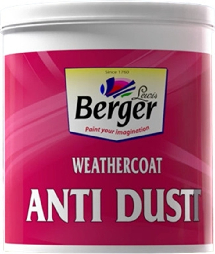 Berger Weathercoat Anti Dustt - Dustproof & Weatherproof Exterior White Emulsion Wall Paint(3.6 L)