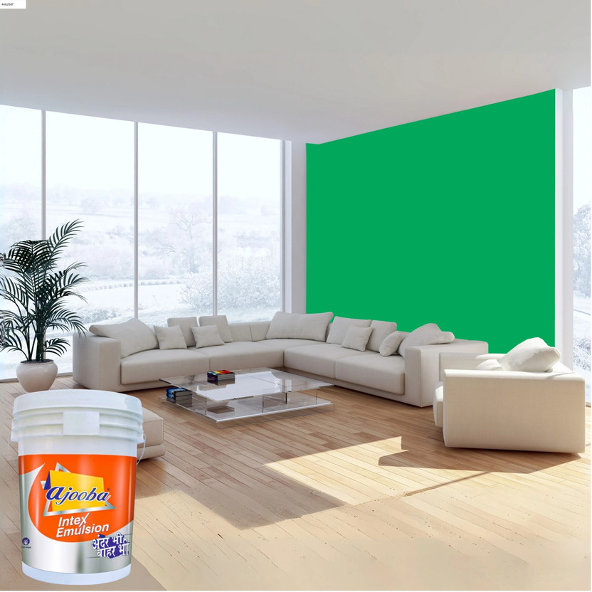 Ajooba Intex Premium Quality Emulsion Paint for Interior & Exterior| High Sheen| |Good Coverage|Anti Fading & Anti Algal|Low Dirt Pickup|UV Resistant|JOLLY HOLLY Emulsion Wall Paint(1 L)