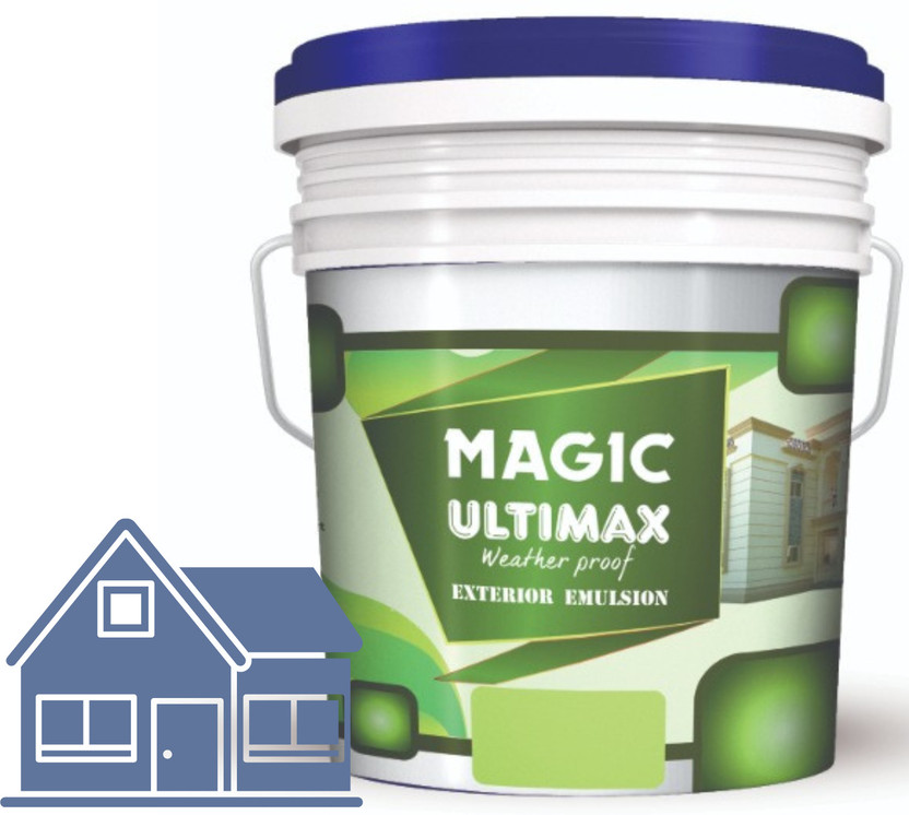 Magic Paints Ultimax Premium Elastomeric Exterior Emulsion | High Sheen & Low Dirt Pick Up| Anti Fungal,Insulating in Nature which Lowers Interior Temperature ROYAL BLUE Emulsion Wall Paint(1 L)