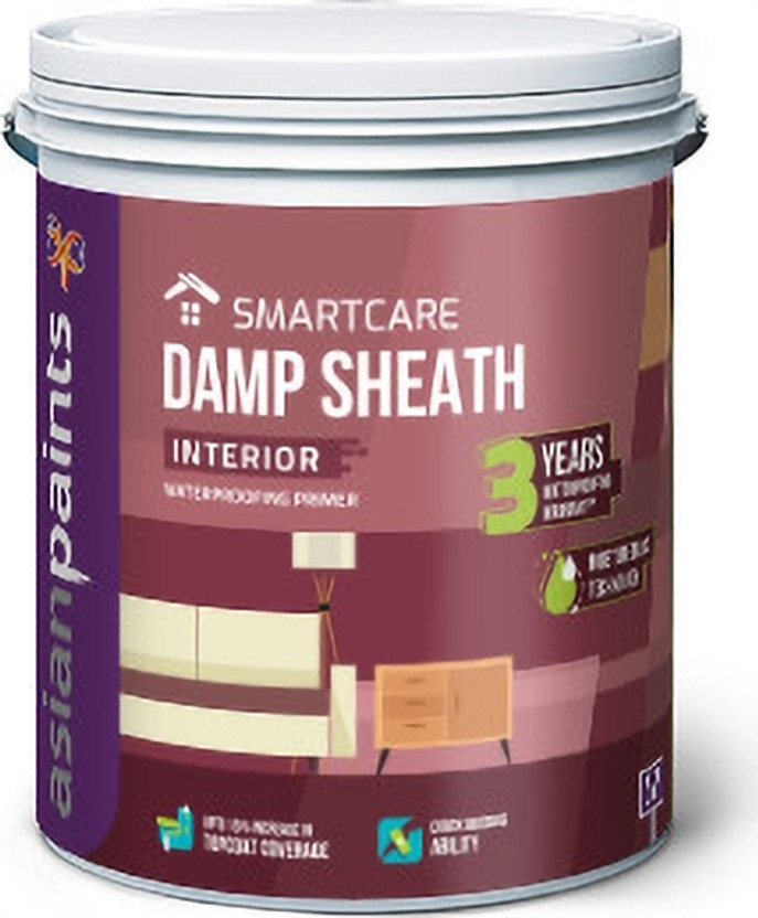 Asian Paints Damp proof Sheath Interior 10L White Emulsion Wall Paint(10 L)