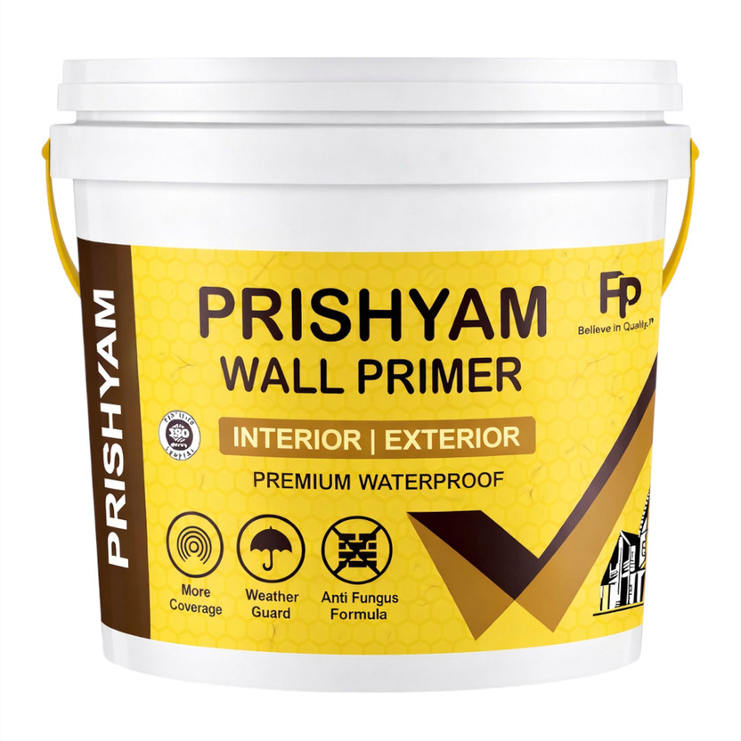 Prishyam Exterior & Interior Wall Primerwith High Coverage with Long-Lasting Protection White Emulsion Wall Paint(10 L)