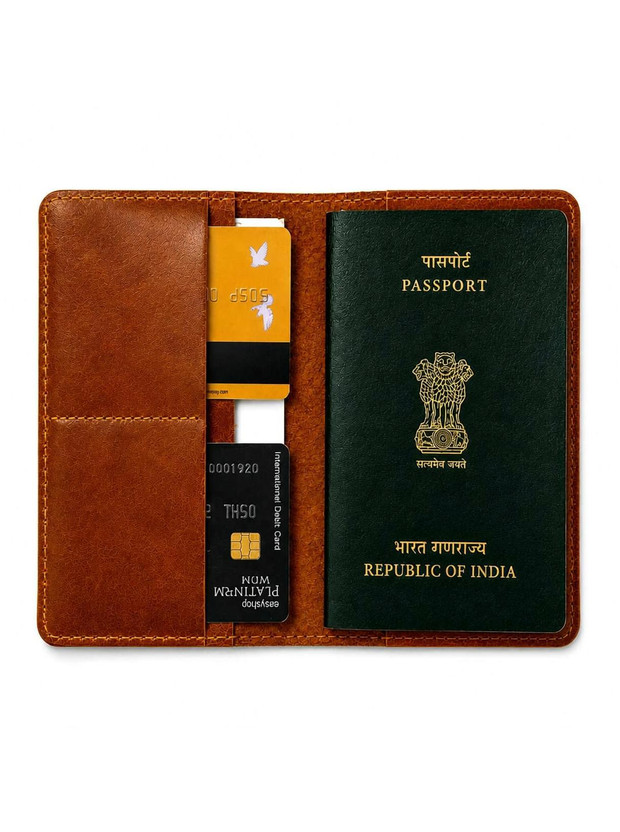 FALVIAN FALVIAN Men & Women Travel Brown Genuine Leather Document Holder(2 Card Slots) - Flipkart Deal