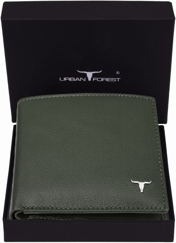 URBAN FOREST Men Casual, Formal Green Genuine Leather Wallet(8 Card Slots)