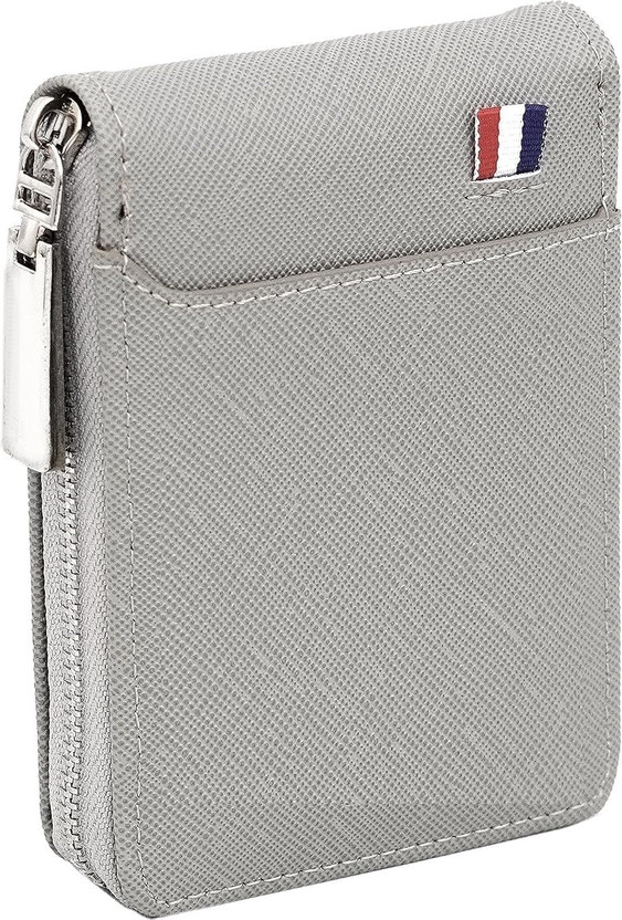 Jihaan Men & Women Ethnic, Formal, Travel Grey Genuine Leather Document Holder(9 Card Slots)