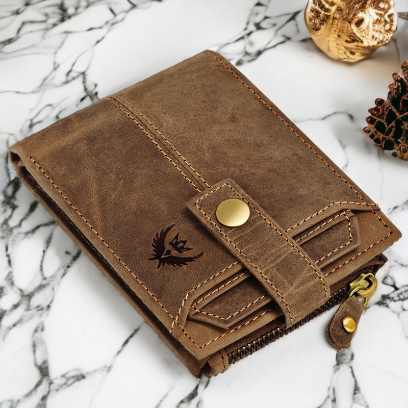 LORENZ Men Casual, Formal Beige Genuine Leather Wallet(3 Card Slots)