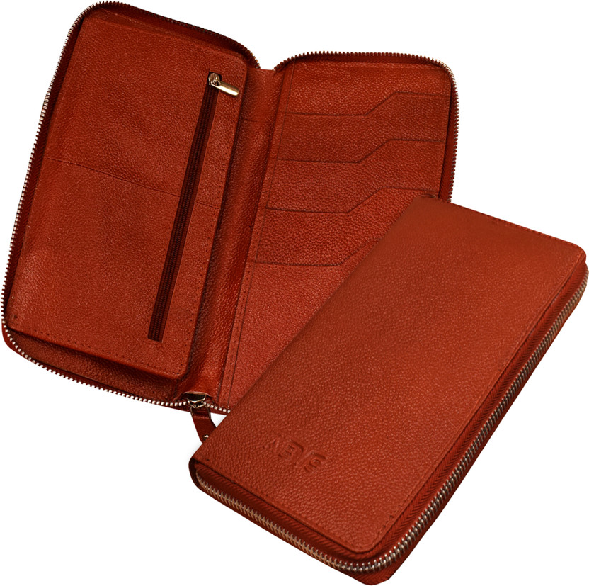 ABYS Genuine Leather RFID Protected Passport Holder Card for Men and Women(Brown)