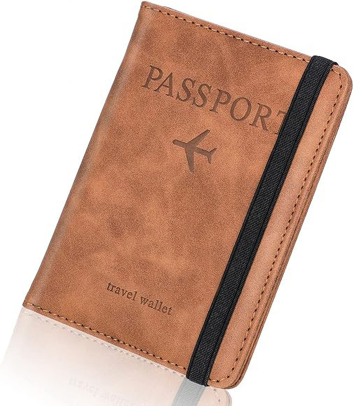 HOSTACY Passport Holder Cover | Travel Documents Organiser For Passport | Credit Cards(Brown)