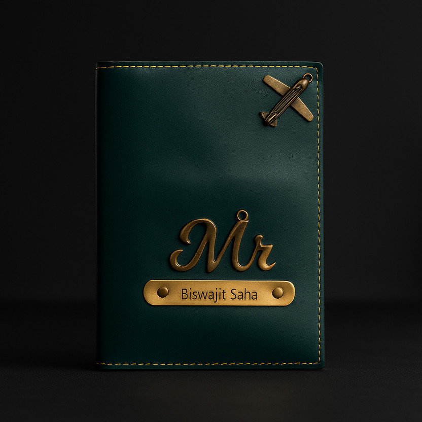 CELED Men & Women Travel, Trendy Green Genuine Leather Document Holder(4 Card Slots)