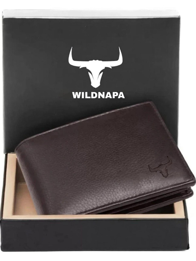 WILD NAPA Men Brown Genuine Leather Wallet(8 Card Slots)