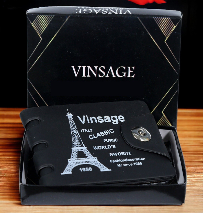 Vinsage Men Casual, Ethnic, Evening/Party, Formal, Travel, Trendy Black Artificial Leather Wallet(6 Card Slots)