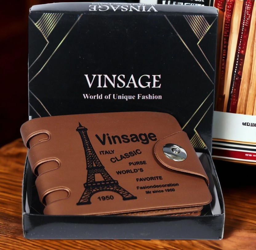 Vinsage Men Casual, Ethnic, Evening/Party, Formal, Travel, Trendy Tan, Brown Artificial Leather Wallet(6 Card Slots)