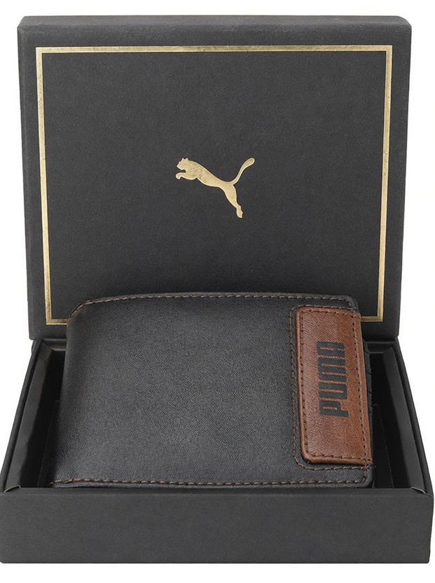PUMA Men & Women Casual Black Artificial Leather Wallet(6 Card Slots)