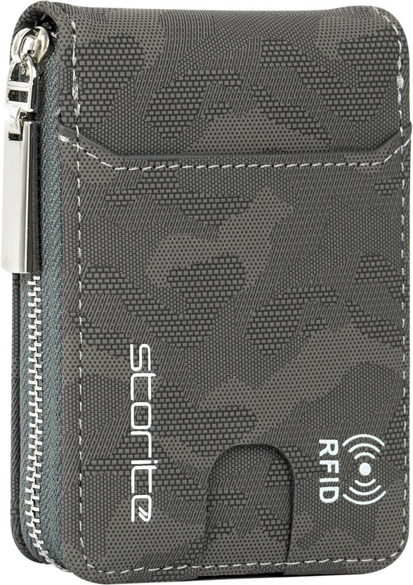 STORITE Men & Women Casual, Formal, Travel, Trendy Grey Artificial Leather Card Holder(9 Card Slots)