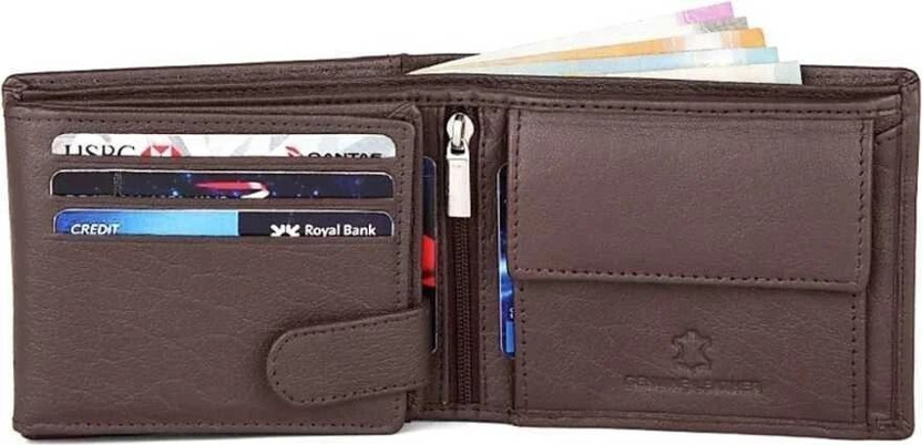 ree cope Men Formal, Trendy, Evening/Party, Casual Brown Genuine Leather Wallet(12 Card Slots)