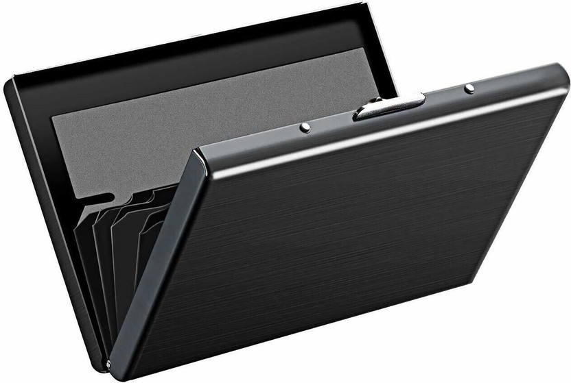 STORITE Men & Women Casual, Formal, Travel Black Aluminium Card Holder(6 Card Slots)