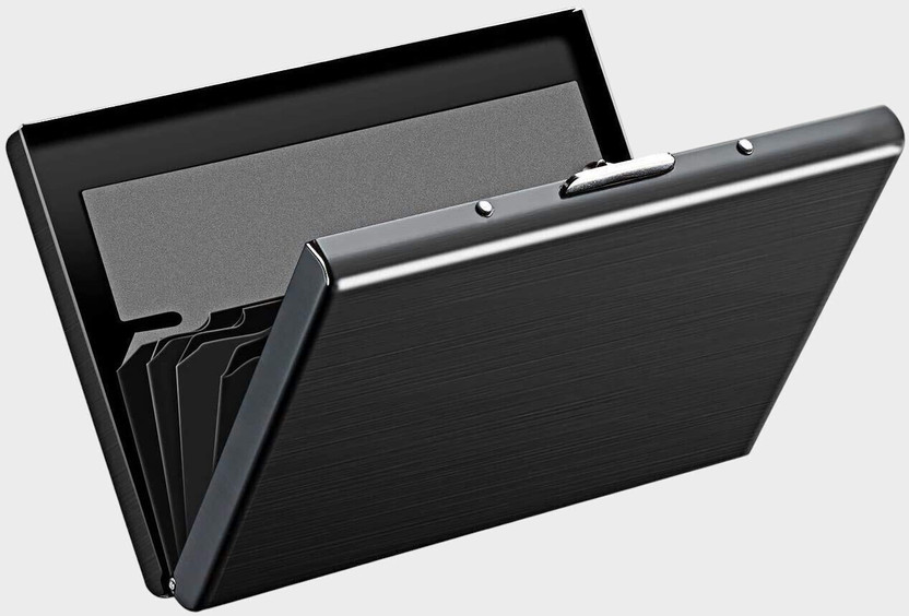 STORITE Men & Women Casual, Formal, Travel Black Aluminium Card Holder(6 Card Slots)