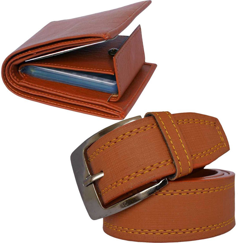 SunShopping Men Formal, Casual, Evening/Party, Trendy Tan Artificial Leather Wallet(10 Card Slots, Pack of 2)