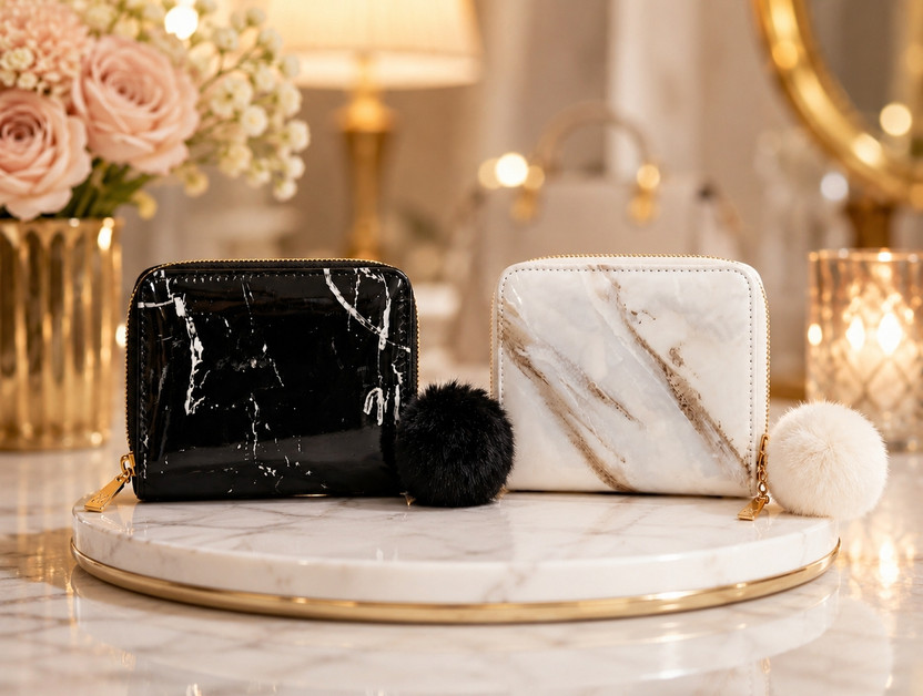 M M online store Women Travel, Trendy, Evening/Party, Casual, Formal, Ethnic Black, White Artificial Leather Wallet(3 Card Slots, Pack of 2)