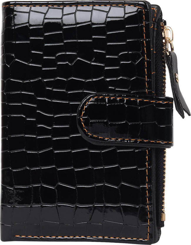 SAMTROH Women Casual, Formal, Travel, Trendy Black Artificial Leather Card Holder(7 Card Slots)
