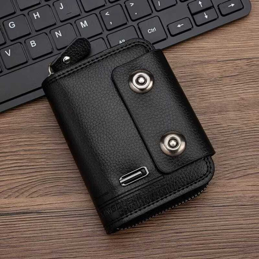 Nexbelt Men & Women Black Artificial Leather Card Holder(15 Card Slots)