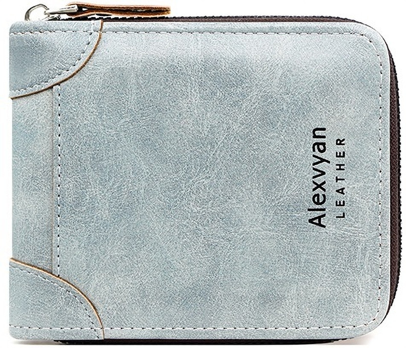 AlexVyan Men Casual, Ethnic, Evening/Party, Formal, Travel, Trendy Blue Genuine Leather Wallet(5 Card Slots)
