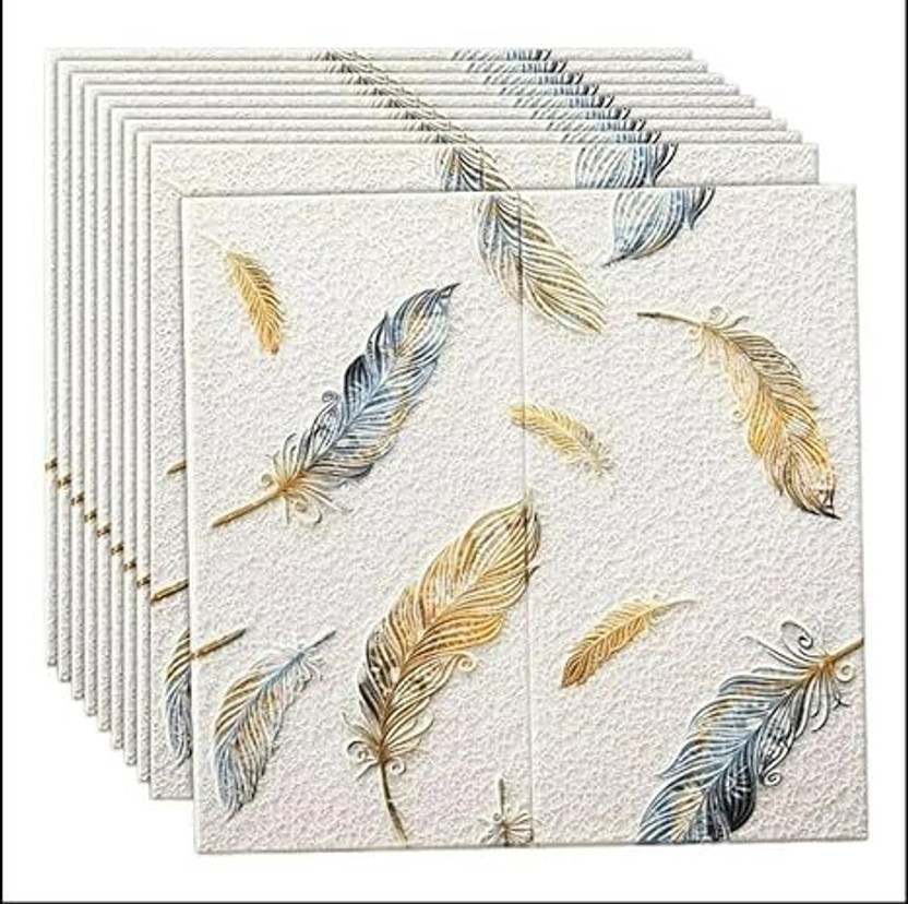 SeaRegal 70 cm x 70 cm Waterproof Decorative Vinyl Wallpaper(Multicolor, Pack of 8)