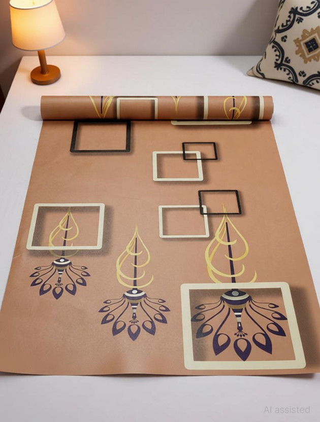 Whisq 1000 cm x 40 cm Waterproof Decorative Vinyl Wallpaper(Brown)