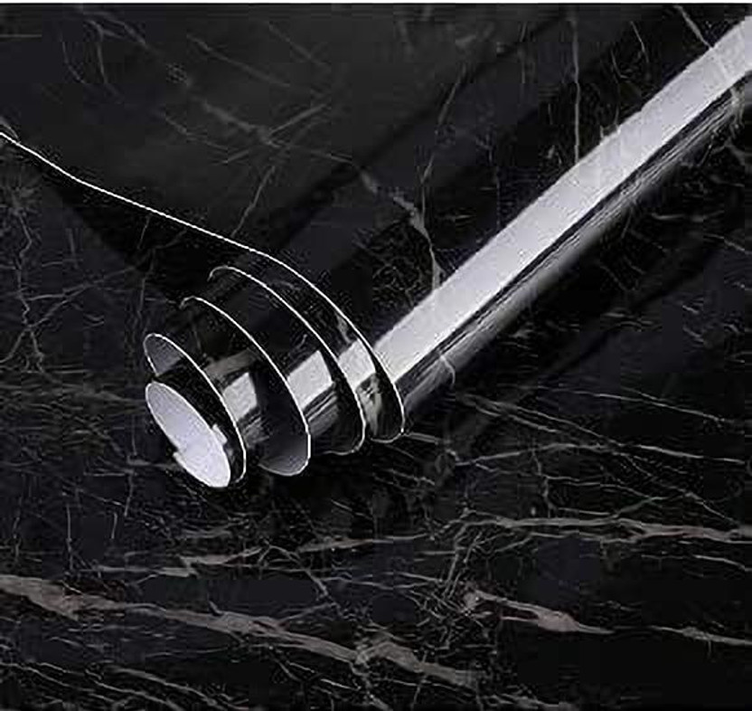 HOSTING 200 cm x 60 cm Abstract Foils Wallpaper(Black)