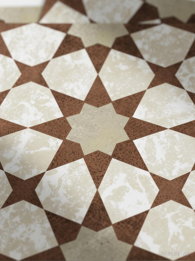 Mosaicowall 16 cm x 16 cm Waterproof Decorative Vinyl Wallpaper(Brown, Pack of 12)