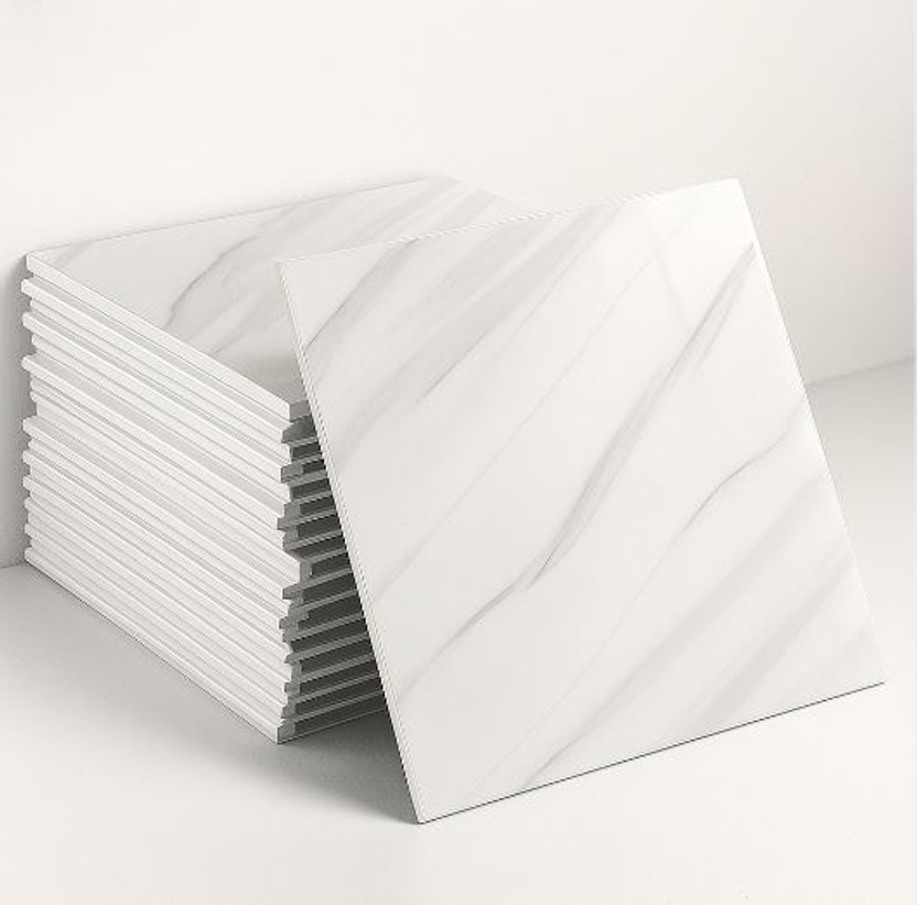 OCEANSKY 60 cm x 60 cm Waterproof Decorative Vinyl Wallpaper(White, Pack of 4)