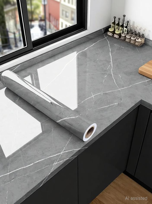 Onbet Onbet 200 cm x 60 cm Waterproof Classics Vinyl Wallpaper(Grey) - Flipkart Deal